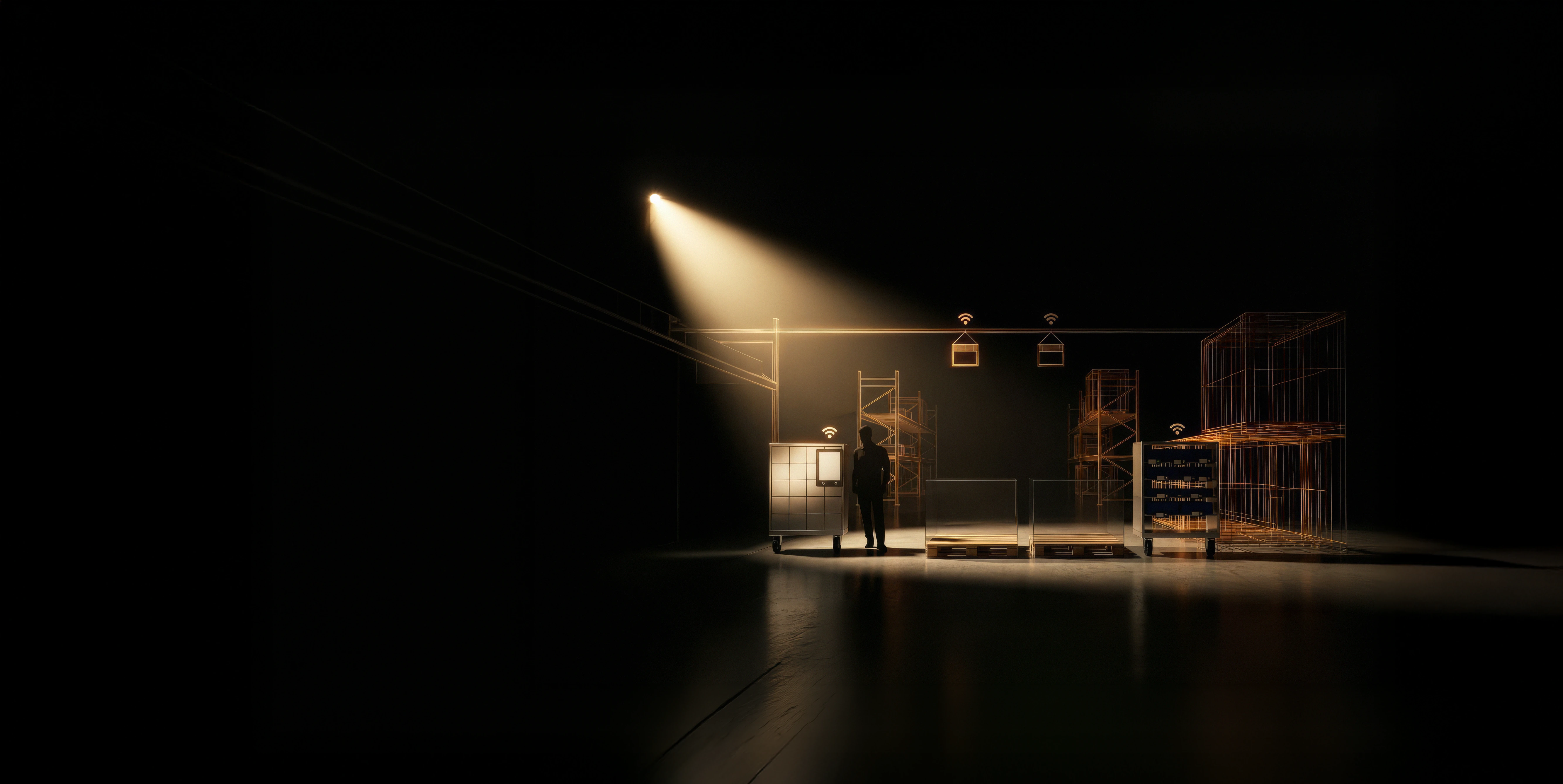 Smartes Lager mit intelligentem Beleuchtungssystem