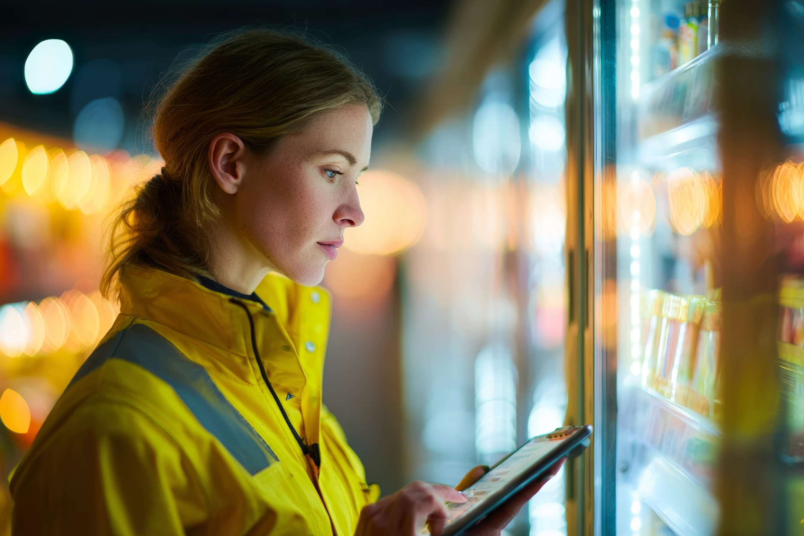 Mitarbeiter beim tabletgeführten Smart Picking am Regal